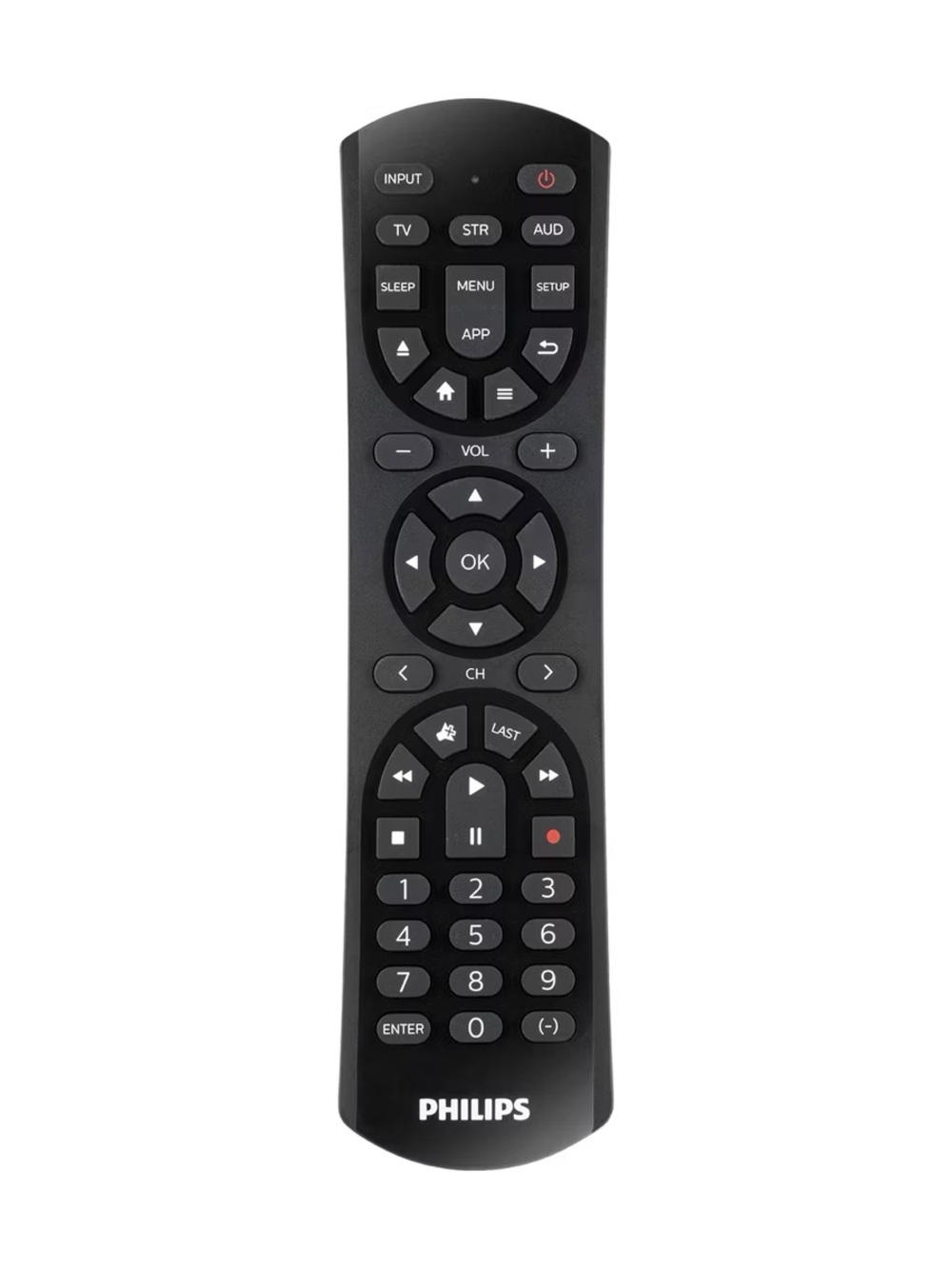 Philips Black TV Remote with White Logo